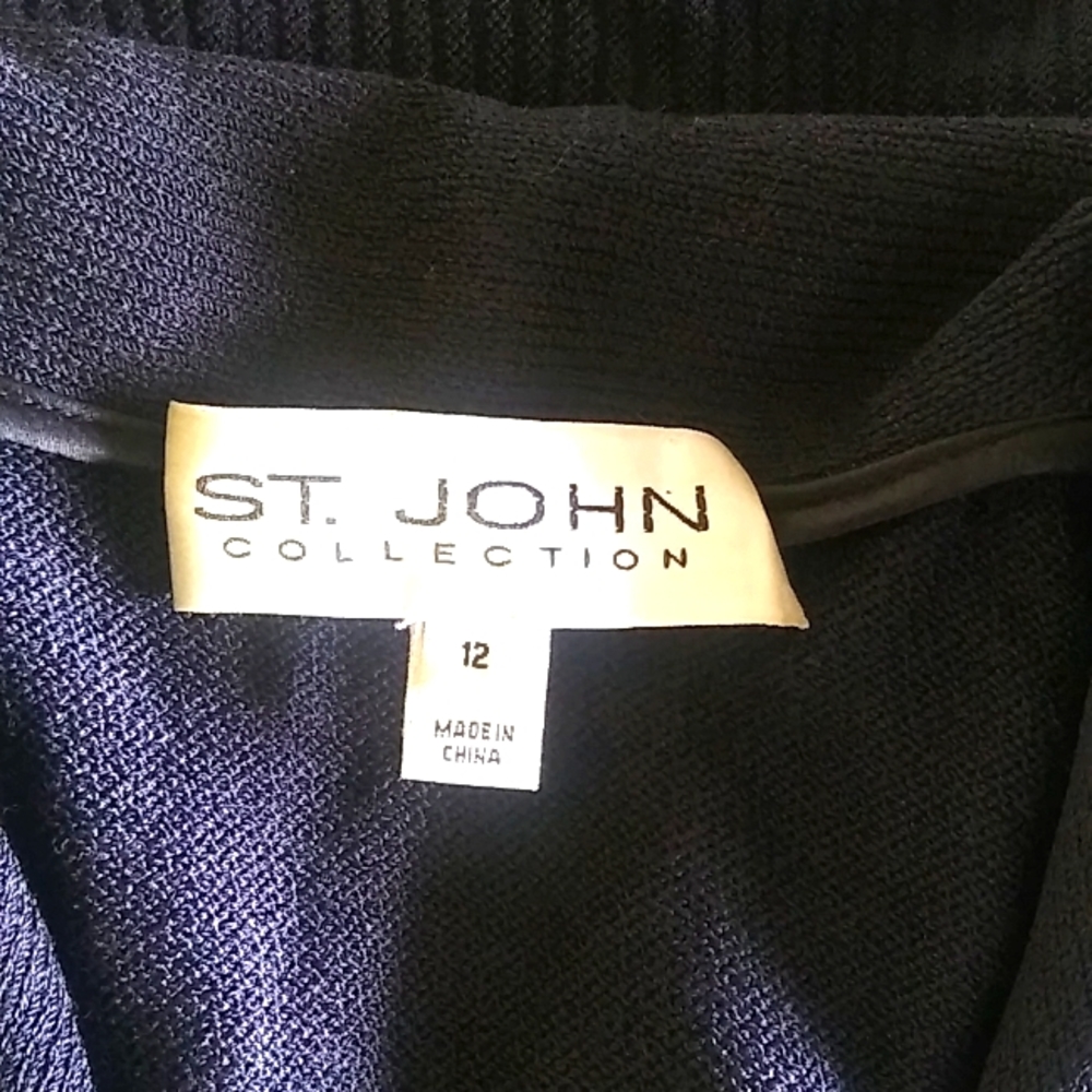 SOLD. St. John Collection Wool Knit Black Cardigan